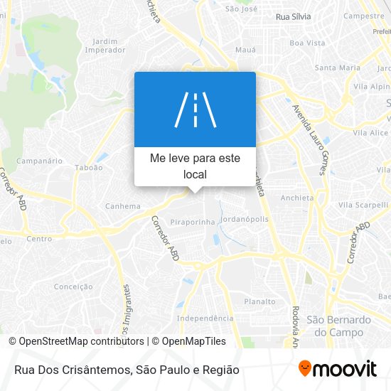Rua Dos Crisântemos mapa