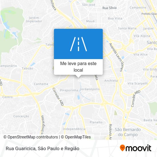 Rua Guaricica mapa