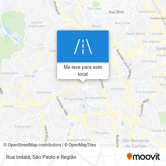 Rua Indaiá mapa