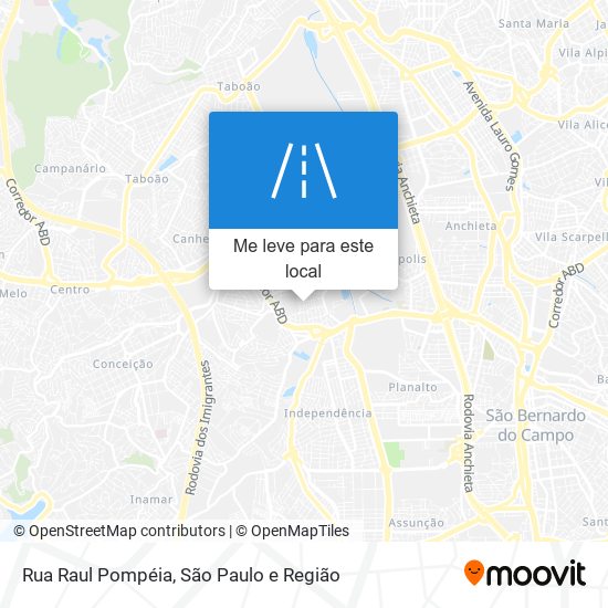 Rua Raul Pompéia mapa