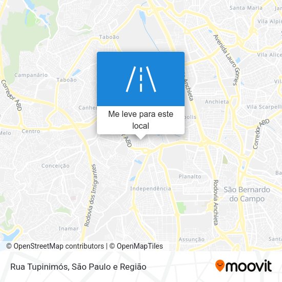 Rua Tupinimós mapa
