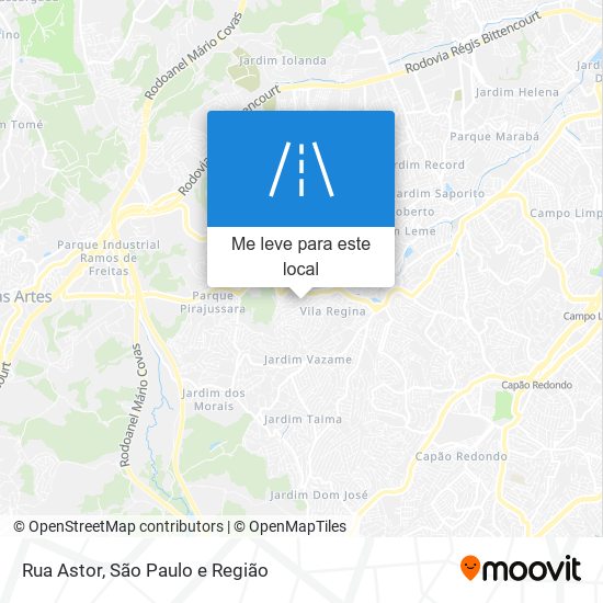 Rua Astor mapa