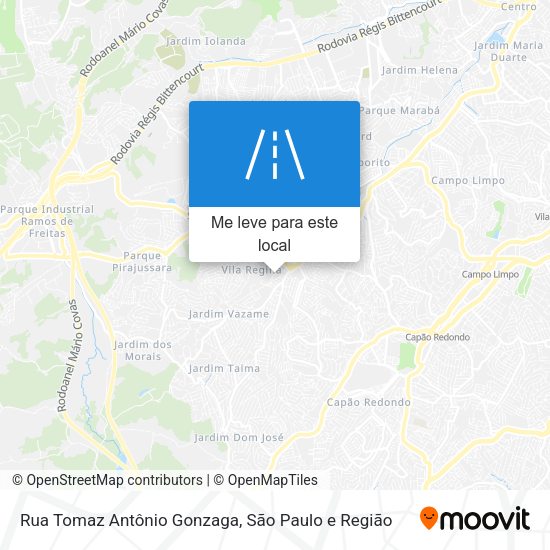 Rua Tomaz Antônio Gonzaga mapa