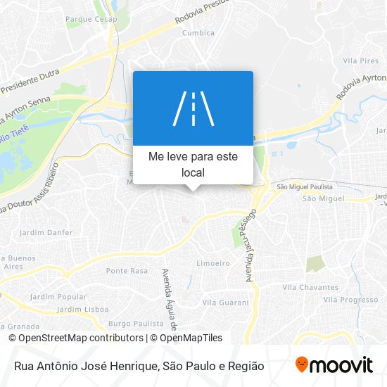 Rua Antônio José Henrique mapa