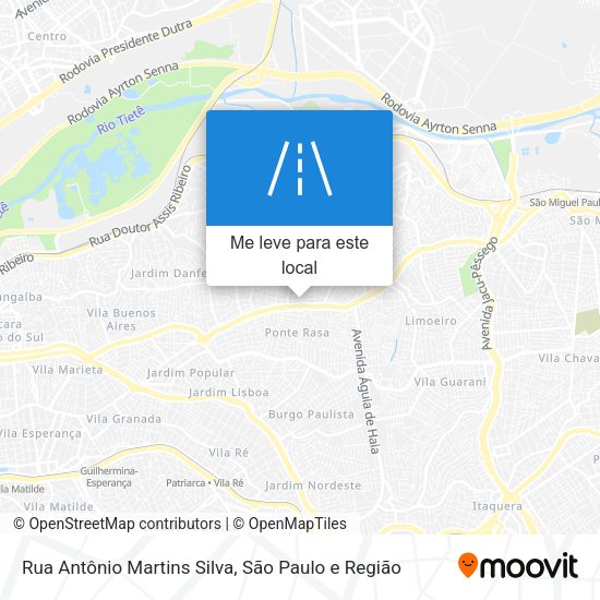 Rua Antônio Martins Silva mapa