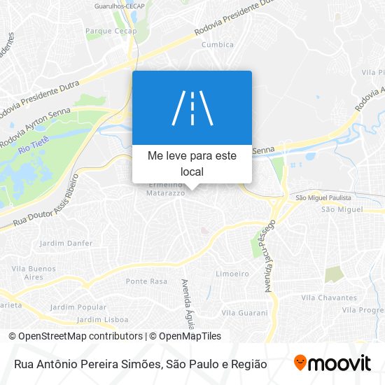 Rua Antônio Pereira Simões mapa