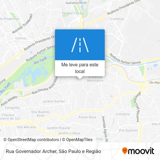 Rua Governador Archer mapa