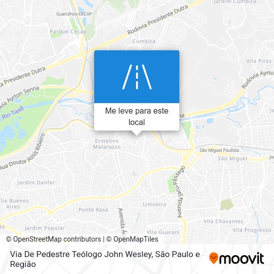 Via De Pedestre Teólogo John Wesley mapa