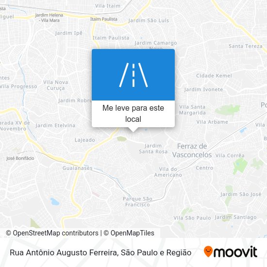 Rua Antônio Augusto Ferreira mapa