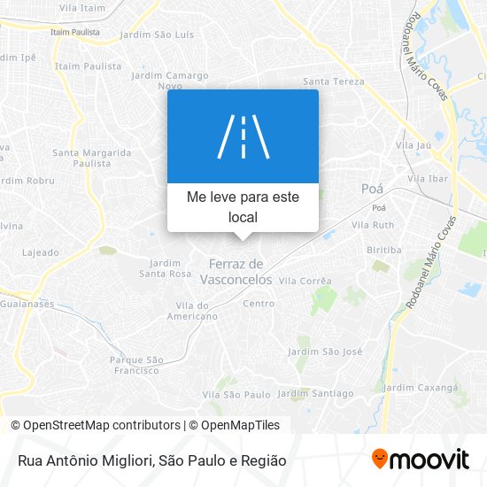 Rua Antônio Migliori mapa