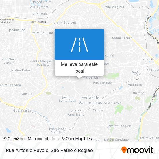 Rua Antônio Ruvolo mapa