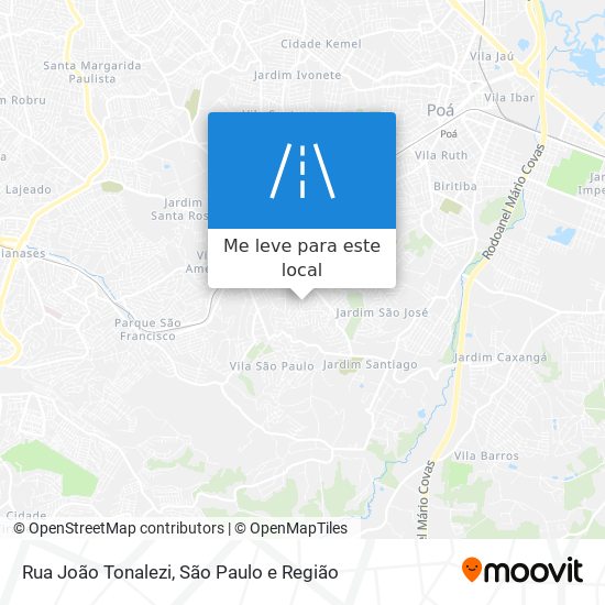 Rua João Tonalezi mapa