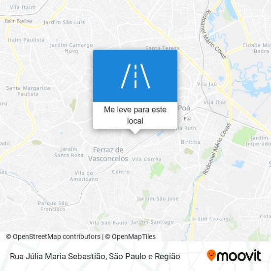 Rua Júlia Maria Sebastião mapa