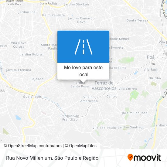 Rua Novo Millenium mapa