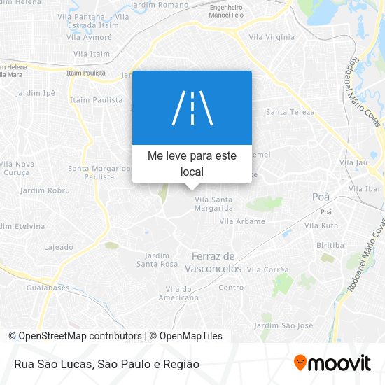 Rua São Lucas mapa
