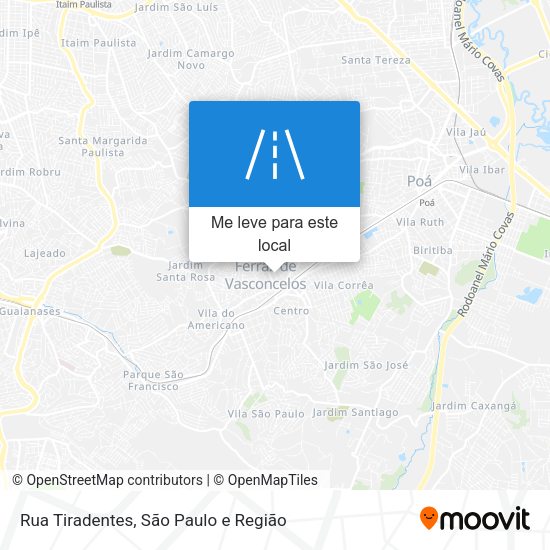 Rua Tiradentes mapa