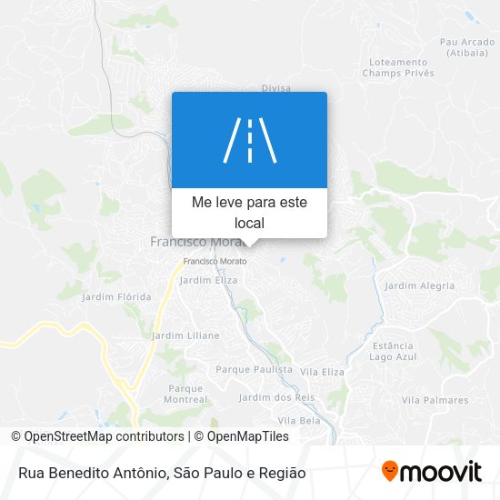Rua Benedito Antônio mapa