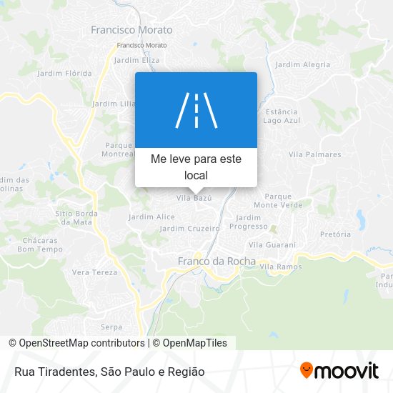 Rua Tiradentes mapa