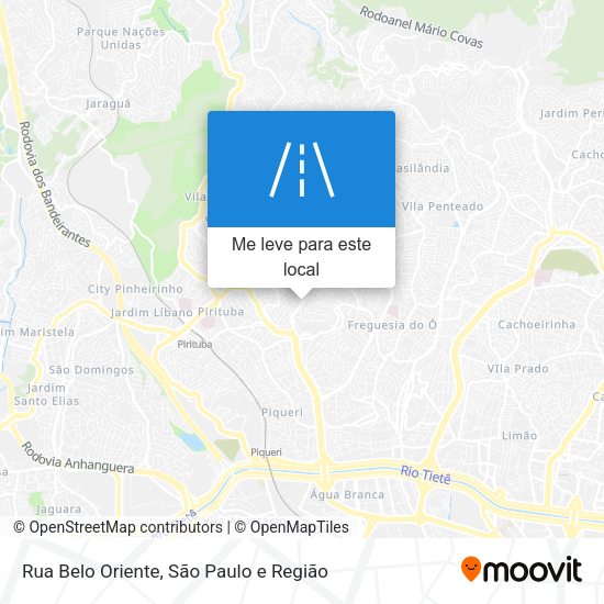 Rua Belo Oriente mapa