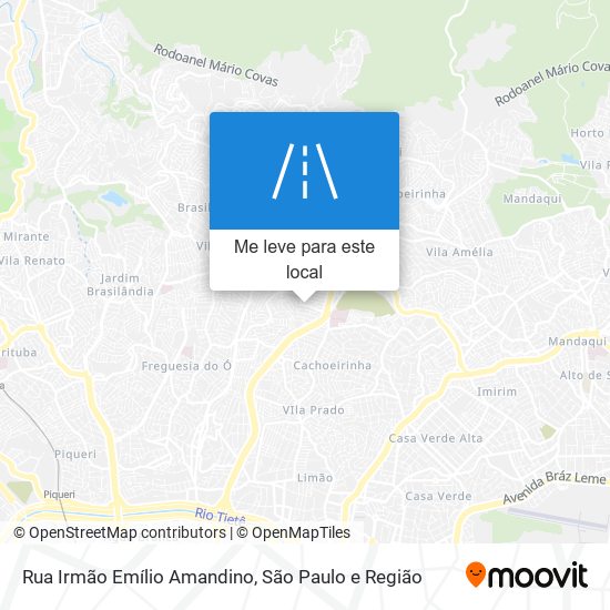 Rua Irmão Emílio Amandino mapa