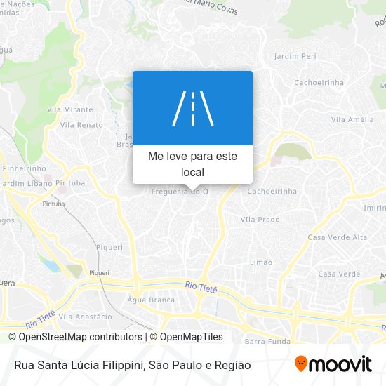 Rua Santa Lúcia Filippini mapa