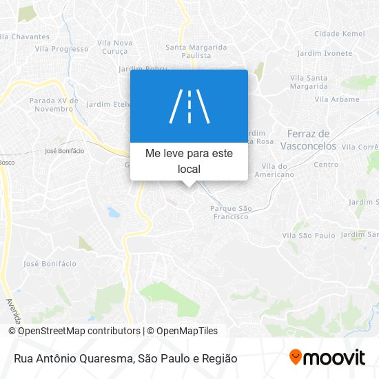 Rua Antônio Quaresma mapa