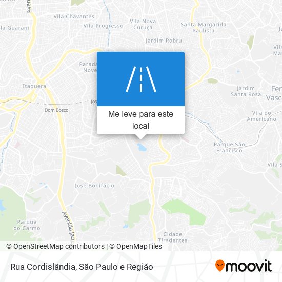 Rua Cordislândia mapa