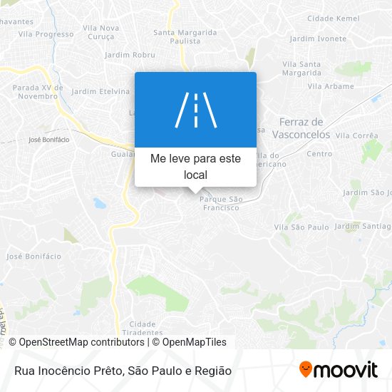 Rua Inocêncio Prêto mapa