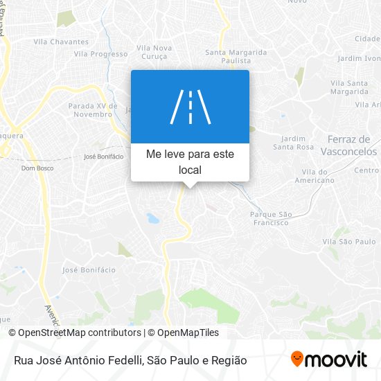 Rua José Antônio Fedelli mapa