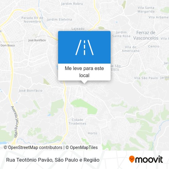 Rua Teotônio Pavão mapa