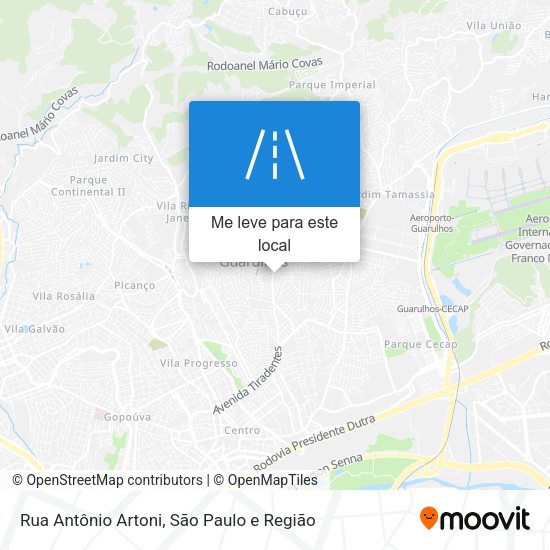Rua Antônio Artoni mapa