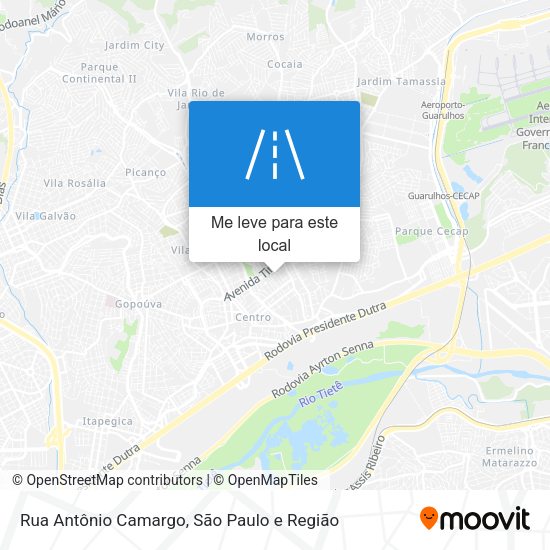 Rua Antônio Camargo mapa