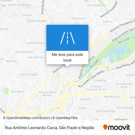 Rua Antônio Leonardo Cacia mapa