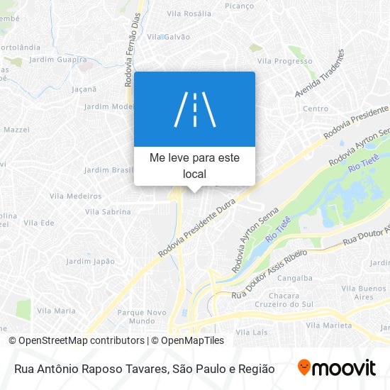 Rua Antônio Raposo Tavares mapa