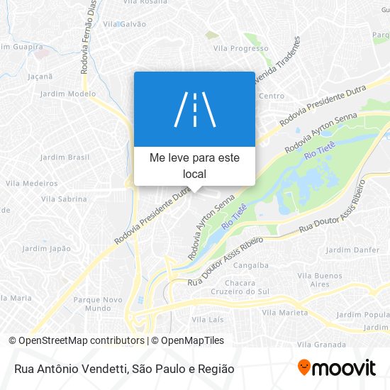 Rua Antônio Vendetti mapa