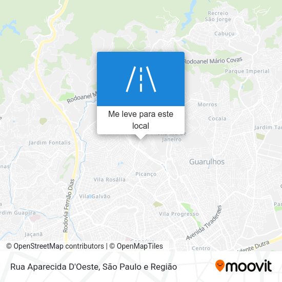 Rua Aparecida D'Oeste mapa
