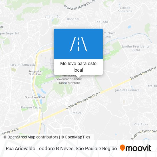 Rua Ariovaldo Teodoro B Neves mapa