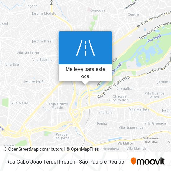 Rua Cabo João Teruel Fregoni mapa