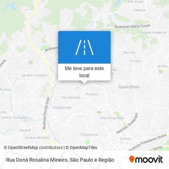 Rua Doná Rosalina Mineiro mapa