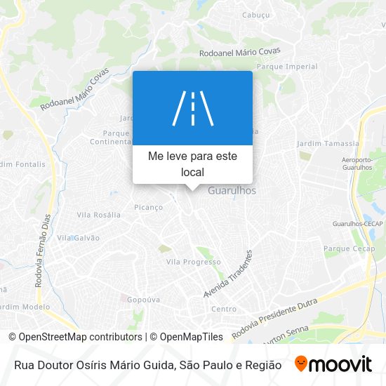 Rua Doutor Osíris Mário Guida mapa