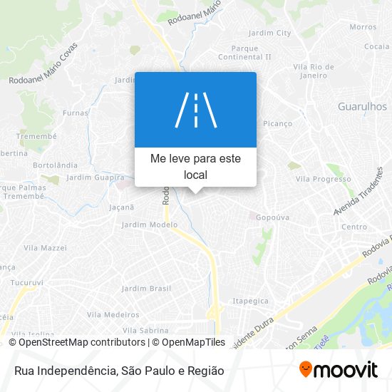 Rua Independência mapa