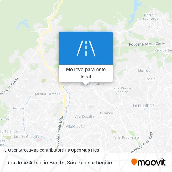 Rua José Adenilio Benito mapa