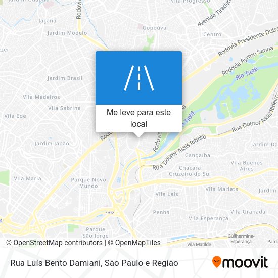 Rua Luís Bento Damiani mapa