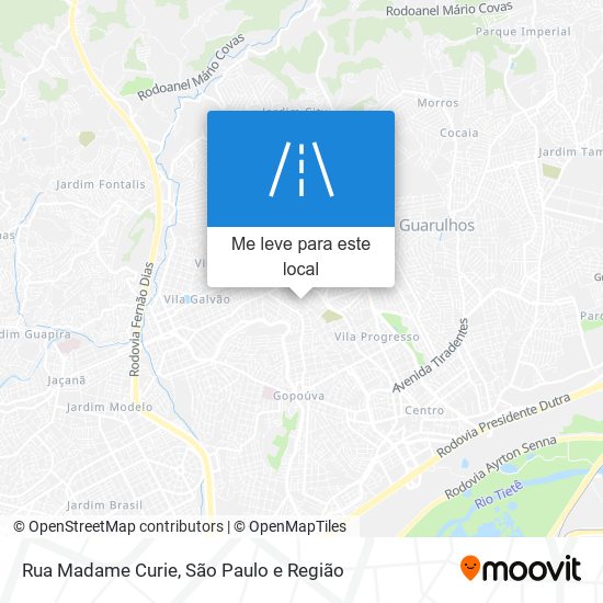 Rua Madame Curie mapa