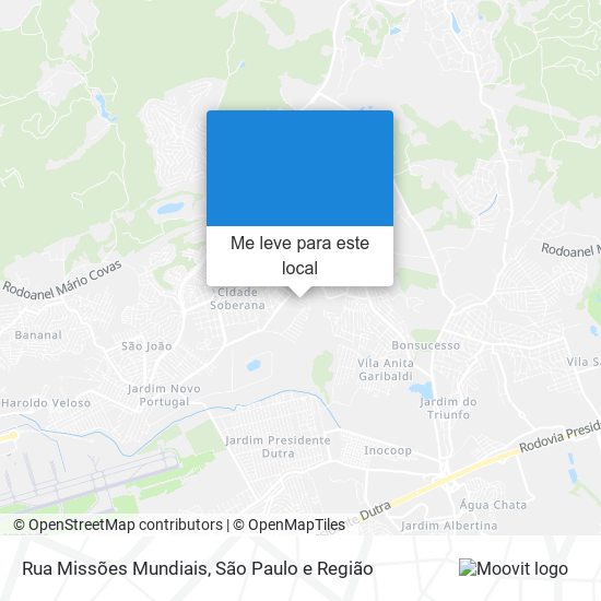 Rua Missões Mundiais mapa