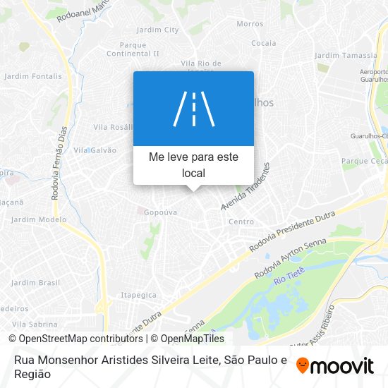 Rua Monsenhor Aristides Silveira Leite mapa