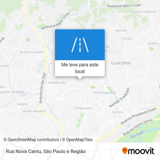Rua Nova Cantu mapa