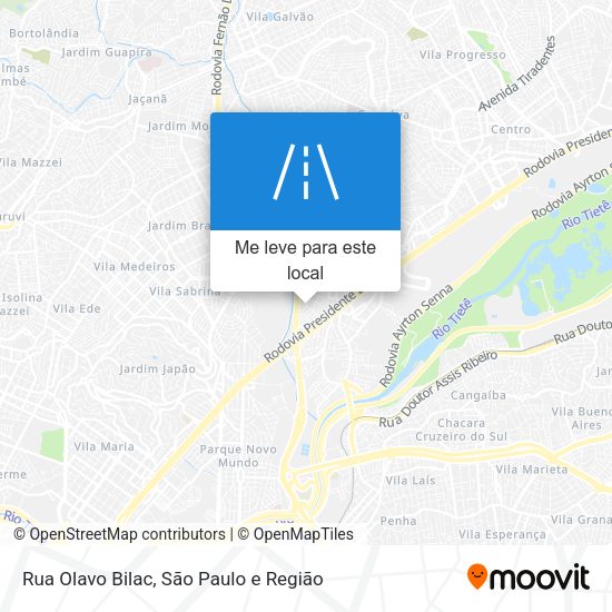Rua Olavo Bilac mapa