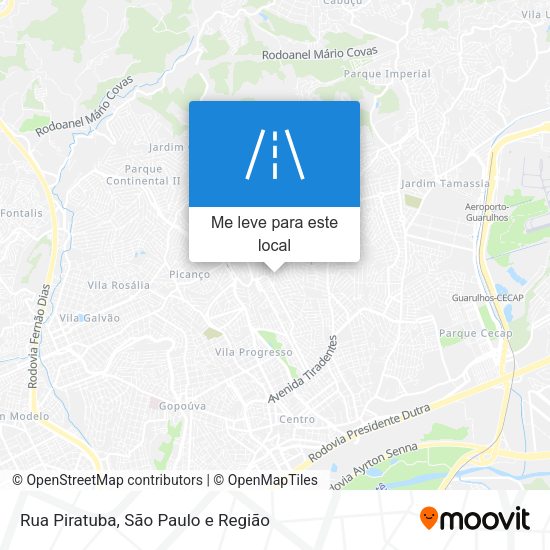 Rua Piratuba mapa