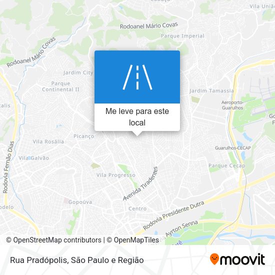 Rua Pradópolis mapa